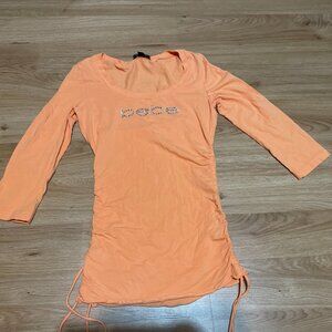 orange bebe blouse